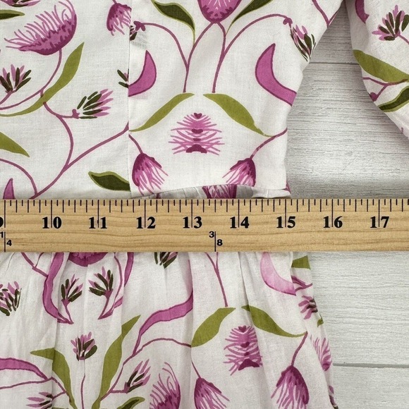 Monsoon and Beyond Estella Midi Dress Size Medium Mangrove Pink Floral Handmade - Picture 14 of 16